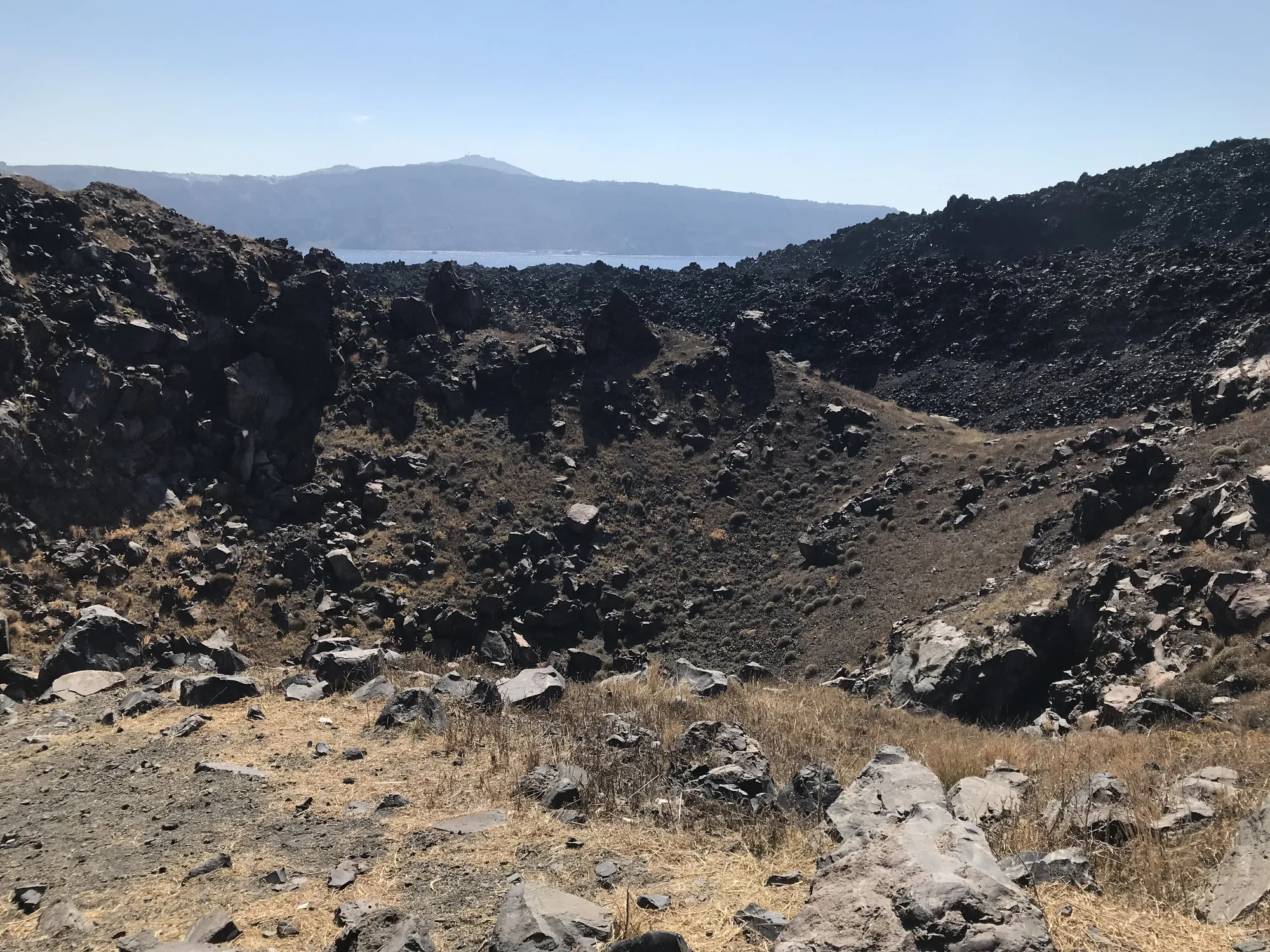 The Nea Kameni crater hike
